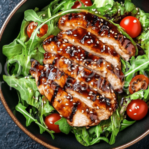 Chicken Teriyaki Salad closeup