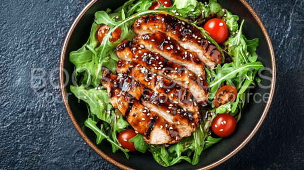 Chicken Teriyaki Salad closeup