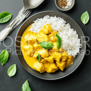 Yellow Thai Chicken Curry with rice