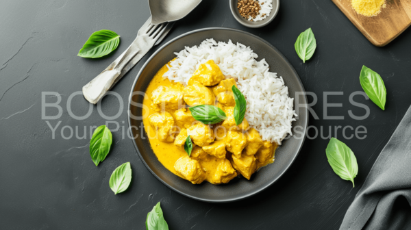 Yellow Thai Chicken Curry with rice