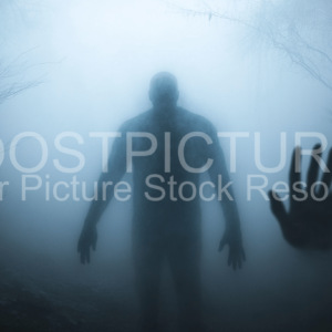 Horror Fog with Man and hand for Halloween