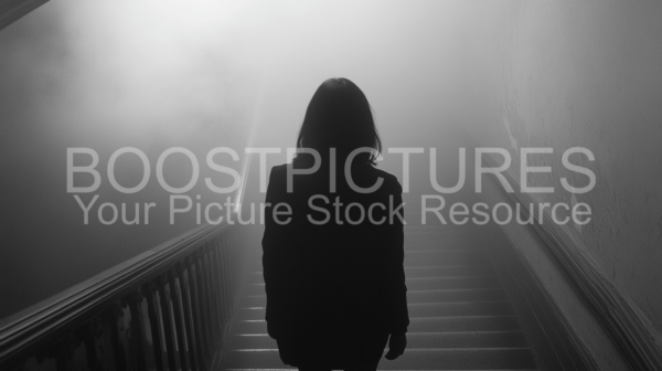 Mystery Person on stairs with fog