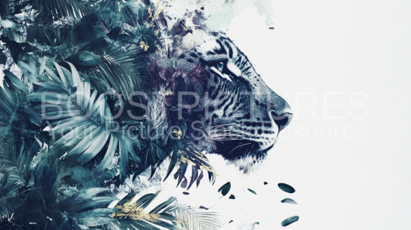 Tiger and djungle photo Art