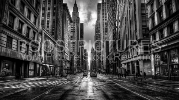 New York Street view b/w