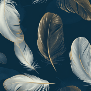 Black wallpaper with feathers