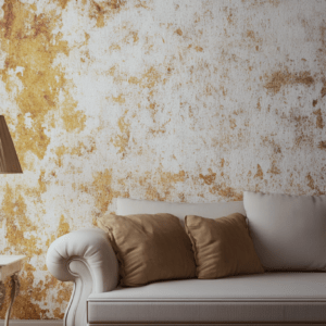 Gold plastered wallpaper