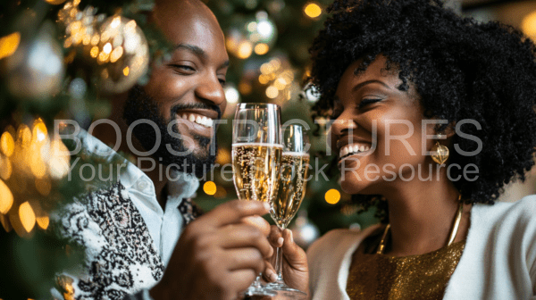 Couple drinking on Christmas