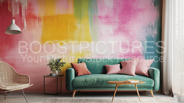 Abstract plastered and colorful wallpaper