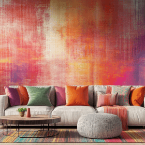 Colorful plastered looking wallpaper