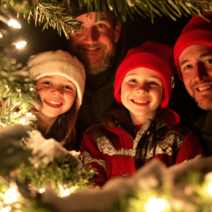 Happy Family at Christmas