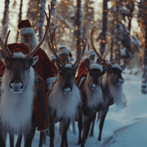 The reindeers and Santas?