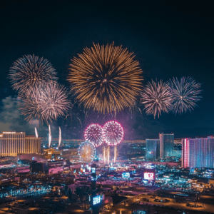 Fireworks over the Las Vegas