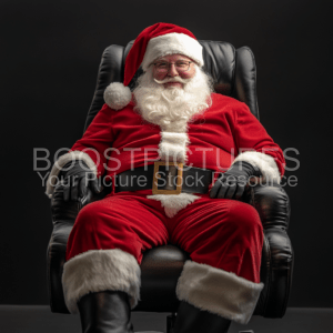 Santa Claus in an office chair