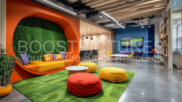 Modern Office with colorfull equipment