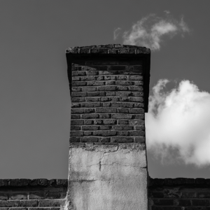 Old clinker brick chimney