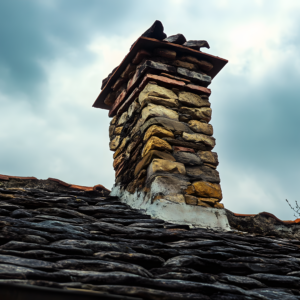 Old clinker brick chimney