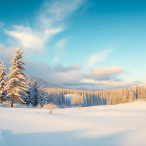 Winterlandscape with trees and snow